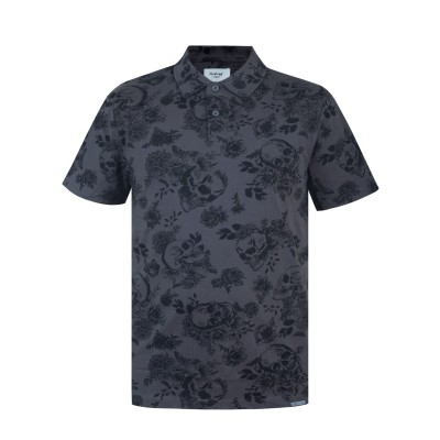firetrap,all,over,print,polo,top,mens,charcoal