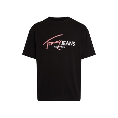 тениска,мъжки,тениски,tommy,jeans,tj,spray,pop,tee,sn42,black,bds