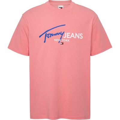 тениска,облекла,на,разпродажба,мъжки,тениски,tommy,jeans,logo,t,shirt,pink,tic