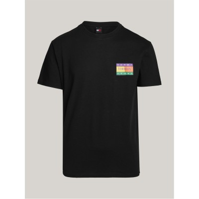тениска,мъжки,тениски,tommy,jeans,tj,summer,flag,tee,sn42,black,bds