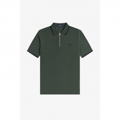 блуза,с,яка,мъжки,тениски,fred,perry,men,s,crepe,zipped,short,sleeve,polo,shirt,court,green,x89