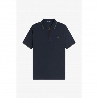 блуза,с,яка,мъжки,тениски,fred,perry,men,s,crepe,zipped,short,sleeve,polo,shirt,navy,608