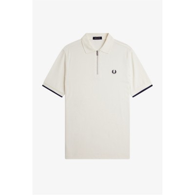 блуза,с,яка,облекла,на,разпродажба,мъжки,тениски,fred,perry,men's,crepe,zipped,short,sleeve,polo,shirt,ecru,560