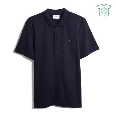 farah,men,s,lesser,bubble,short,sleeve,polo,shirt,true,navy