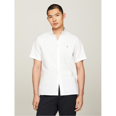мъжки,ризи,tommy,hilfiger,men's,flex,short,sleeve,oxford,shirt,white,ybr