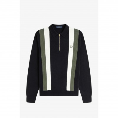 мъжки,тениски,fred,perry,zipped,striped,shirt,black,102