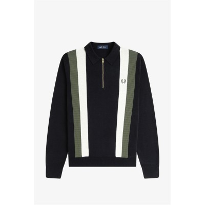 облекла,на,разпродажба,мъжки,тениски,fred,perry,zipped,striped,shirt,black,102