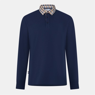 блуза,с,яка,облекла,на,разпродажба,мъжки,тениски,aquascutum,men's,aquact,long,sleeve,polo,shirt,check