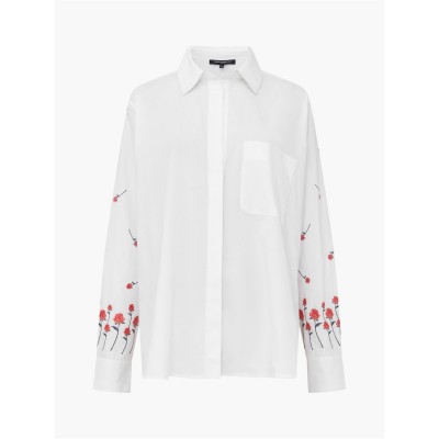 дамски,ризи,french,connection,women's,rhodes,long,sleeve,blouse,linen,white