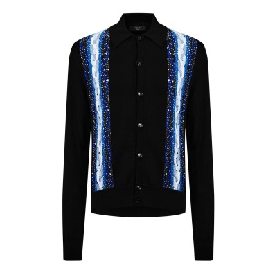 блуза,с,яка,мъжки,тениски,amiri,crystal,long,sleeve,polo,shirt,black
