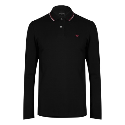 блуза,с,яка,мъжки,тениски,emporio,armani,long,sleeved,tipped,polo,shirt,black,0999