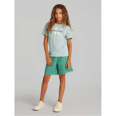 юношеска,тениска,детски,3/4,панталони,calvin,klein,jeans,monogram,t,shirt,junior,green,cco
