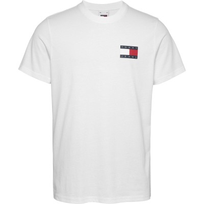 тениска,мъжки,тениски,tommy,jeans,men,s,slim,essential,flag,regular,fit,t,shirt,white