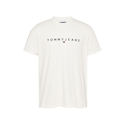 чорапи,всички,чорапи,мъжки,тениски,tommy,jeans,men,s,linear,logo,t,shirt,oat,marl,htr