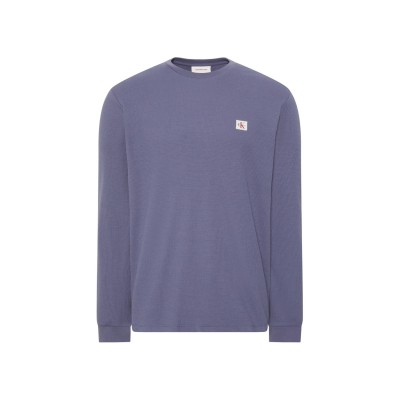фланелка,с,дълъг,ръкав,мъжки,тениски,calvin,klein,jeans,waffle,long,sleeve,top,blue,nomad
