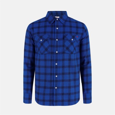 lee,cooper,check,shirt,sn54,blue,flannel
