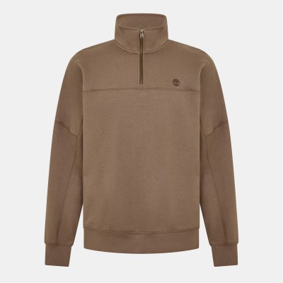 мъжки,ежедневни,облекла,мъжки,горнища,с,качулка,timberland,men's,quarter,zip,fleece,choco,chip