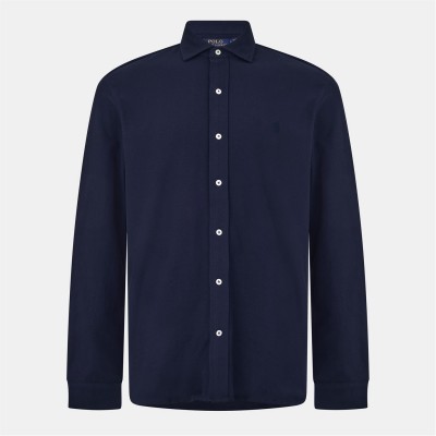 риза,облекла,на,разпродажба,мъжки,ризи,polo,ralph,lauren,men's,estate,long,sleeve,plain,shirt,cruise,navy
