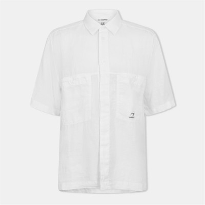 риза,с,къс,ръкав,облекла,на,разпродажба,мъжки,ризи,cp,company,boxy,short,sleeve,shirt,gauze,white,103