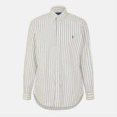мъжки,ризи,polo,ralph,lauren,multi,coloured,striped,poplin,shirt,white,blue