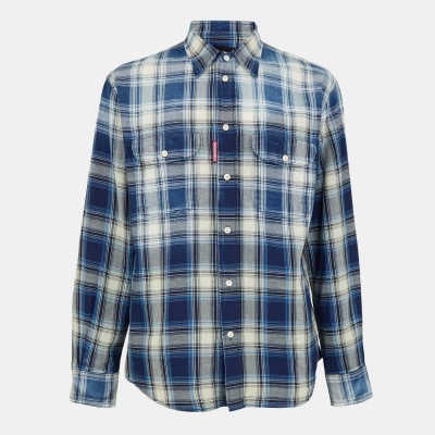 риза,с,дълъг,ръкав,мъжки,ризи,dsquared2,men,s,dsq,vintage,long,sleeve,patterned,relaxed,fit,shirt,indigo,check