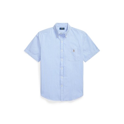 риза,с,къс,ръкав,облекла,на,разпродажба,мъжки,ризи,polo,ralph,lauren,men's,striped,seersucker,short,sleeve,shirt,blue,white