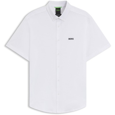 boss,men's,hbg,motion,s,plain,short,sleeve,shirt,white