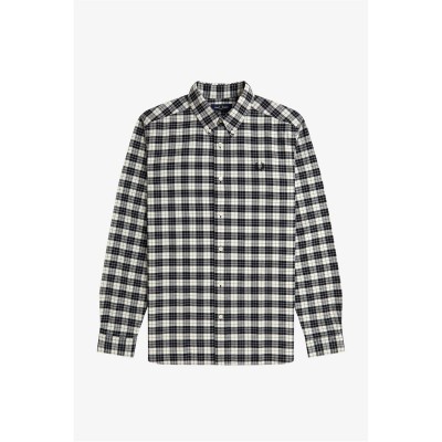 облекла,на,разпродажба,мъжки,ризи,fred,perry,men's,tartan,long,sleeve,oxford,shirt,ecru,560
