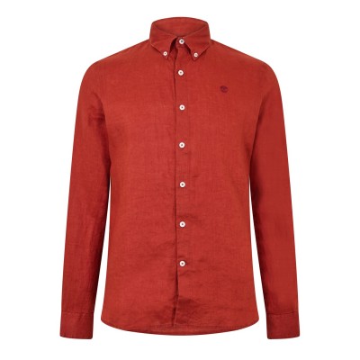 риза,облекла,на,разпродажба,мъжки,ризи,timberland,men's,mill,brook,linen,leaf,green,long,sleeve,plain,shirt,burnt,henna