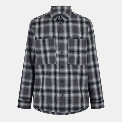 облекла,на,разпродажба,мъжки,ризи,belstaff,men's,outpost,long,sleeve,patterned,shirt,black