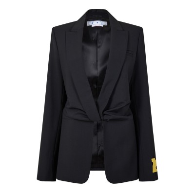 off,white,duchesse,twisted,blazer,black