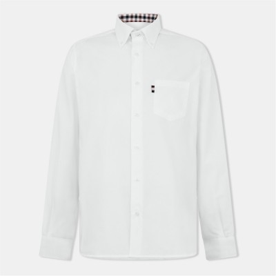 риза,облекла,на,разпродажба,мъжки,ризи,aquascutum,men's,long,sleeve,plain,shirt,white