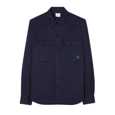 риза,облекла,на,разпродажба,мъжки,ризи,ps,paul,smith,men's,utility,long,sleeve,plain,shirt,blue,49