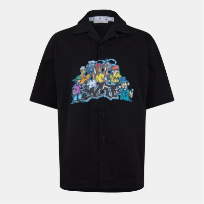 облекла,на,разпродажба,мъжки,ризи,off,white,men's,holiday,shirt,holiday,themed,black