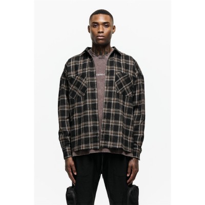 облекла,на,разпродажба,good,for,nothing,check,flannel,shirt,brown