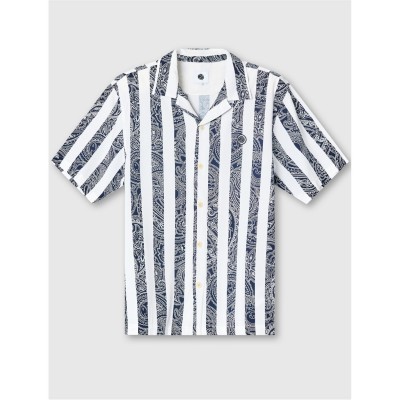 pretty,green,men's,marshall,short,sleeve,patterned,shirt,navy