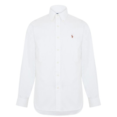 облекла,на,разпродажба,мъжки,ризи,polo,ralph,lauren,pinpoint,oxford,shirt,white