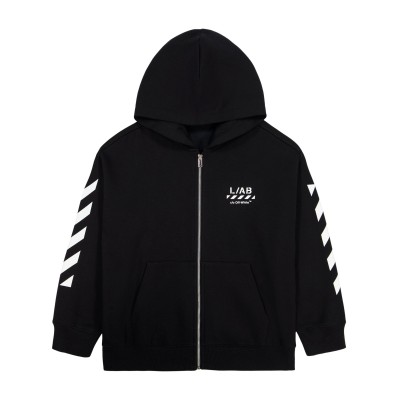 суичър,l,ab,off,white,kids,small,logo,full,zip,teddy,fleece,hoodie,black