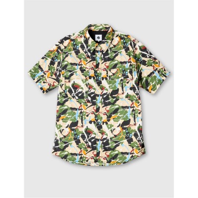 риза,pretty,green,men's,short,sleeve,plain,shirt,multi