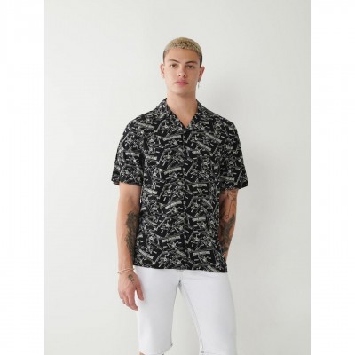 true,religion,men,s,all,over,print,short,sleeve,shirt,jet,black