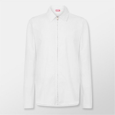 риза,облекла,на,разпродажба,мъжки,ризи,diesel,men's,long,sleeve,plain,shirt,bright,white