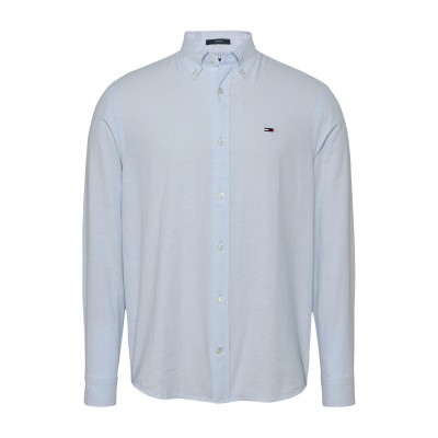 риза,мъжки,ризи,tommy,jeans,men,s,regular,linen,long,sleeve,plain,shirt,sweet,blue