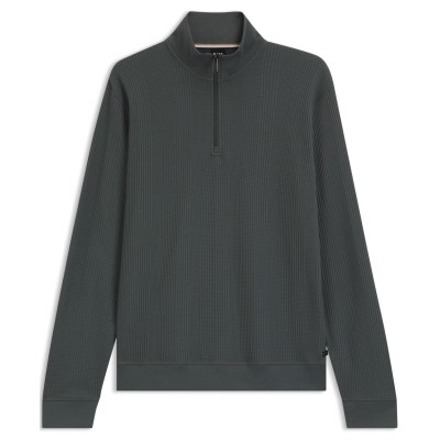 пуловер,мъжки,ежедневни,облекла,мъжки,горнища,с,качулка,boss,quarter,zip,jumper,open,green,345