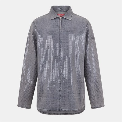 облекла,на,разпродажба,мъжки,ризи,diesel,diesel,brads,camicia,sn99,black,grey,denm