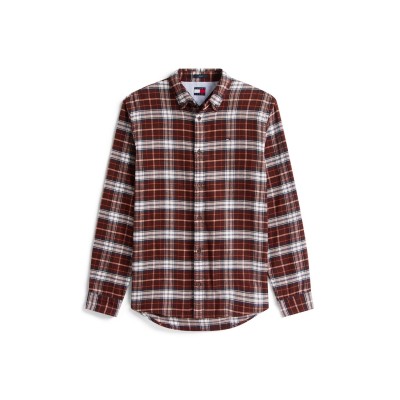 мъжки,ризи,tommy,jeans,tj,flannel,shirt,sn54,rich,brown