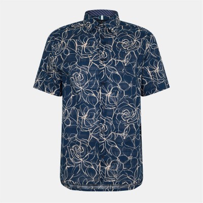 облекла,на,разпродажба,мъжки,ризи,ted,baker,floral,shirt,sn99,navy
