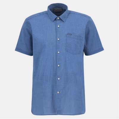 риза,с,къс,ръкав,облекла,на,разпродажба,мъжки,ризи,barbour,men's,pigment,short,sleeve,shirt,dark,denim,ny38