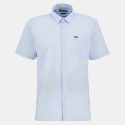 риза,с,къс,ръкав,мъжки,ризи,barbour,men,s,pigment,short,sleeve,shirt,bleached,blue