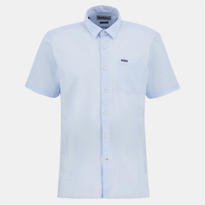 риза,с,къс,ръкав,облекла,на,разпродажба,мъжки,ризи,barbour,men's,pigment,short,sleeve,shirt,bleached,blue