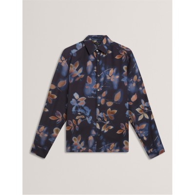 облекла,на,разпродажба,мъжки,ризи,ted,baker,ted,leaf,print,shirt,sn54,navy